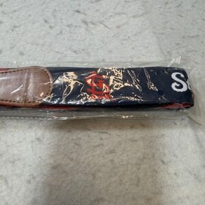 St Louis Cardinals Belt Fabric Elastic Brown Leather Tan Buckle Adjustable Size